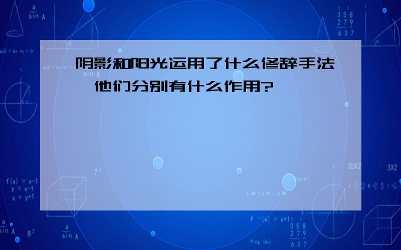 阴影和阳光运用了什么修辞手法,他们分别有什么作用?