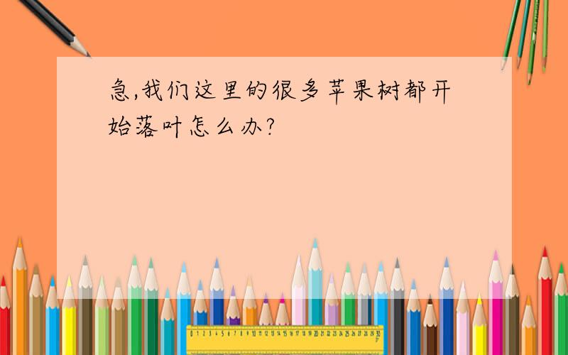 急,我们这里的很多苹果树都开始落叶怎么办?