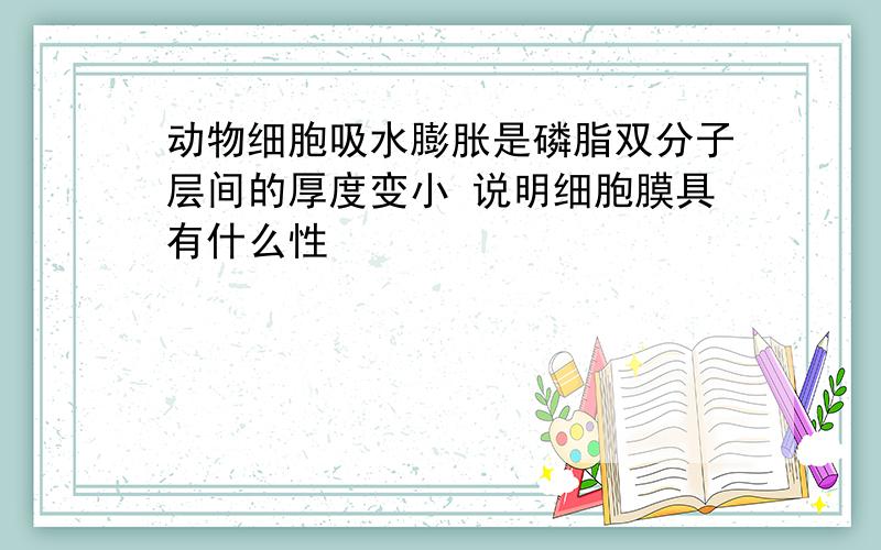 动物细胞吸水膨胀是磷脂双分子层间的厚度变小 说明细胞膜具有什么性