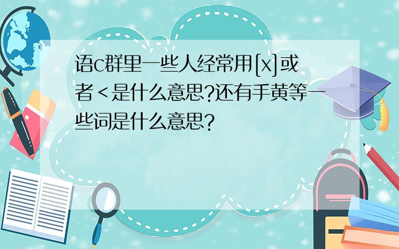 语c群里一些人经常用[x]或者＜是什么意思?还有手黄等一些词是什么意思?