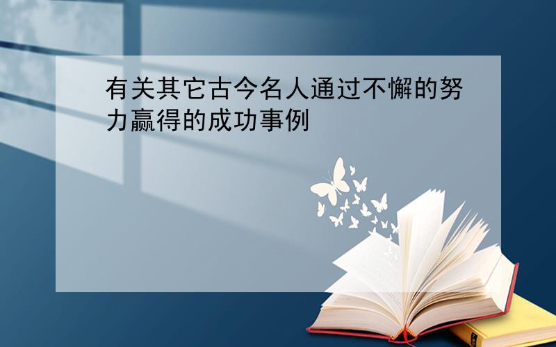 有关其它古今名人通过不懈的努力赢得的成功事例