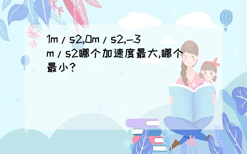 1m/s2,0m/s2,-3m/s2哪个加速度最大,哪个最小?