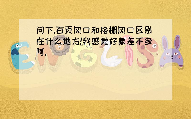 问下,百页风口和格栅风口区别在什么地方!我感觉好象差不多阿,