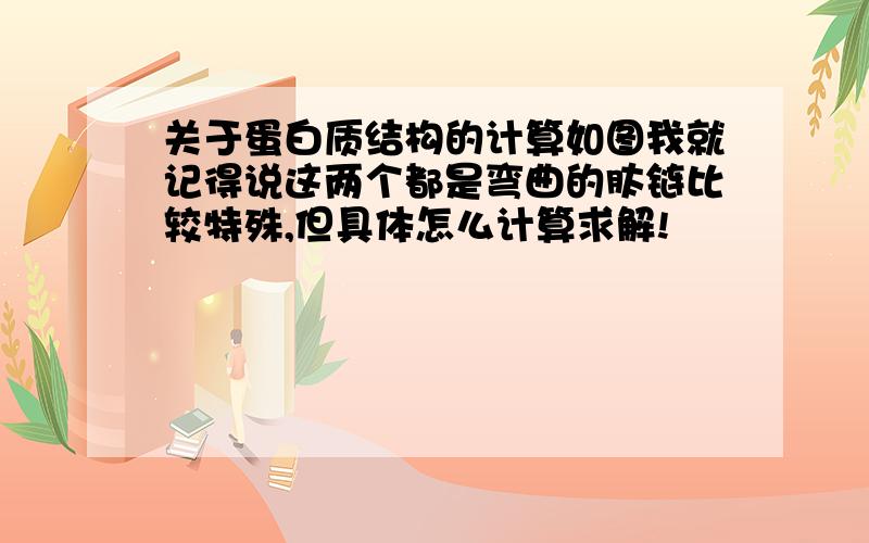 关于蛋白质结构的计算如图我就记得说这两个都是弯曲的肽链比较特殊,但具体怎么计算求解!