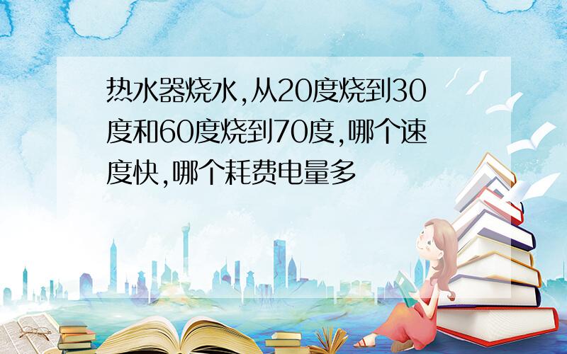 热水器烧水,从20度烧到30度和60度烧到70度,哪个速度快,哪个耗费电量多