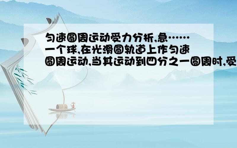 匀速圆周运动受力分析,急……一个球,在光滑圆轨道上作匀速圆周运动,当其运动到四分之一圆周时,受重力、指向圆心的弹力,并由该弹力提供向心力,但是这样的话重力不就会改变其速度从而