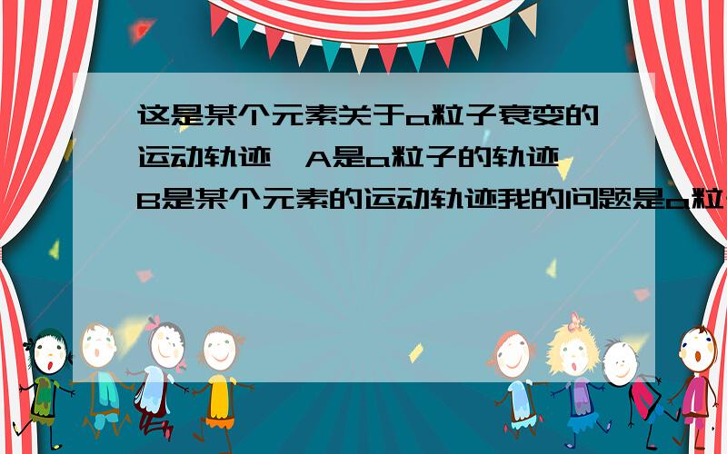 这是某个元素关于a粒子衰变的运动轨迹,A是a粒子的轨迹,B是某个元素的运动轨迹我的问题是a粒子是He核带正电飞出,按理说B是带负电,但是这个轨迹是带同种电荷所产生的那就是为什么B带正电