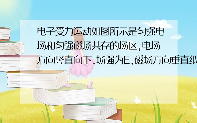 电子受力运动如图所示是匀强电场和匀强磁场共存的场区,电场方向竖直向下,场强为E,磁场方向垂直纸面向里,磁感应强度为B.一电子沿垂直电场线和磁感线方向以速度V0输入场区,则A若V0＞E/B,