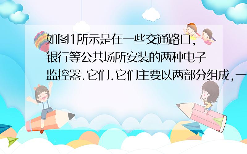 如图1所示是在一些交通路口,银行等公共场所安装的两种电子监控器.它们.它们主要以两部分组成,一部分是光学系统,另一部分是光电转换系统.光学系统收集被监控区域内的景物信息.其光学