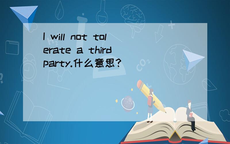 I will not tolerate a third party.什么意思?