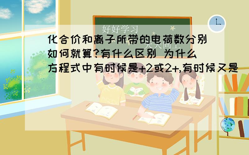 化合价和离子所带的电荷数分别如何就算?有什么区别 为什么方程式中有时候是+2或2+,有时候又是