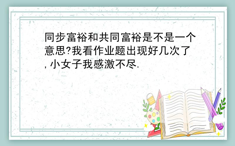 同步富裕和共同富裕是不是一个意思?我看作业题出现好几次了,小女子我感激不尽.