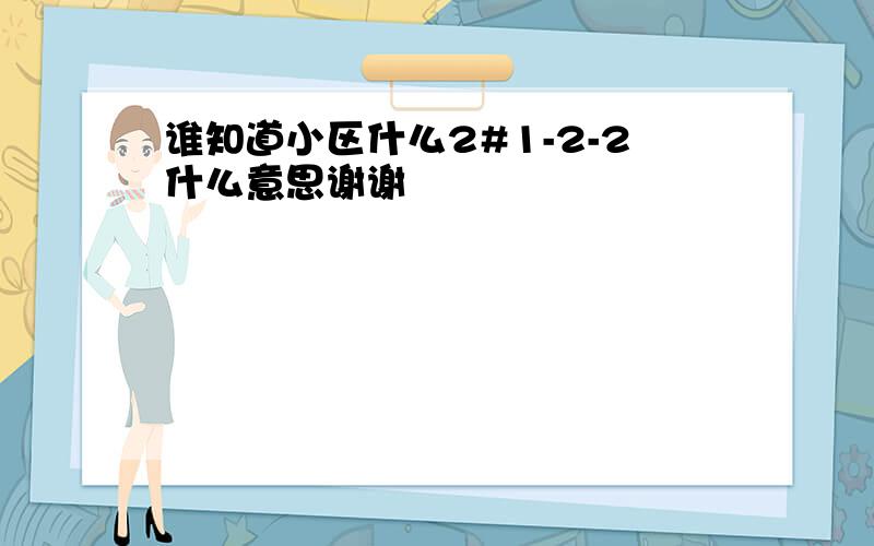 谁知道小区什么2#1-2-2什么意思谢谢