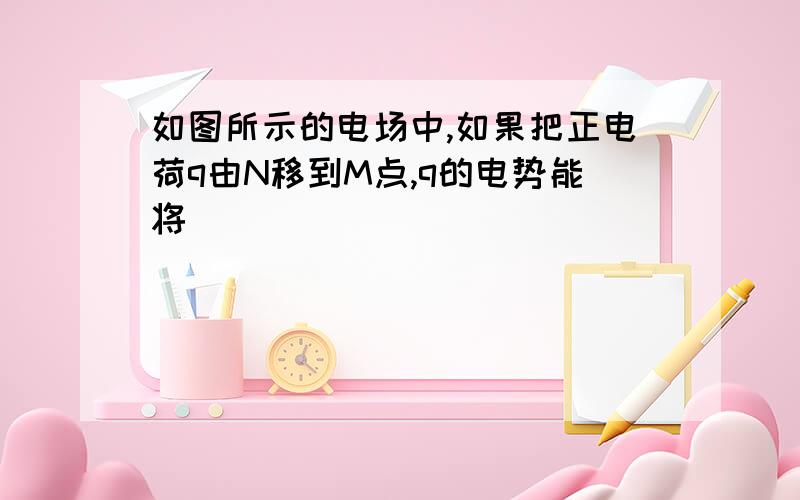 如图所示的电场中,如果把正电荷q由N移到M点,q的电势能将