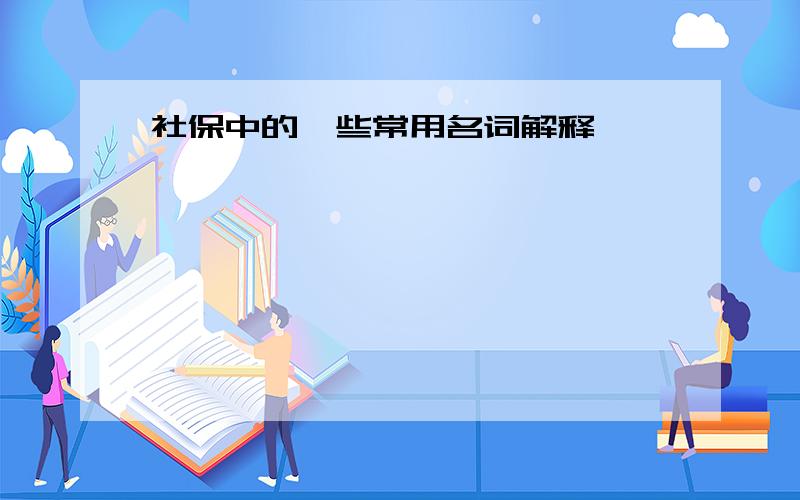 社保中的一些常用名词解释,