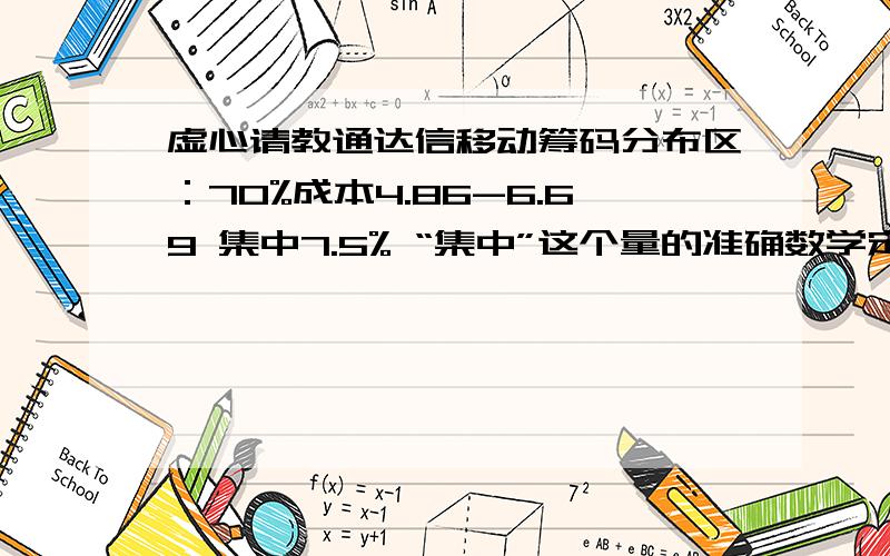 虚心请教通达信移动筹码分布区：70%成本4.86-6.69 集中7.5% “集中”这个量的准确数学定义是什么