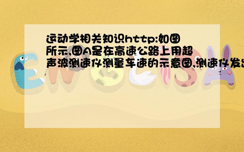 运动学相关知识http:如图所示,图A是在高速公路上用超声波测速仪测量车速的示意图,测速仪发出并接收超声波脉冲信号,根据发出和接收到的信号间的时间差测出被测物体的速度.图B中P1、P2是