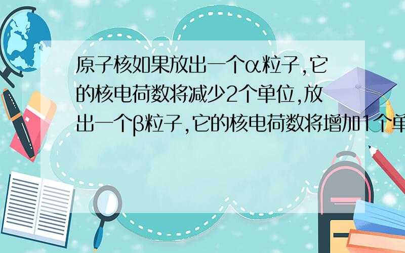 原子核如果放出一个α粒子,它的核电荷数将减少2个单位,放出一个β粒子,它的核电荷数将增加1个单位,原因?原子核如果放出一个α粒子,它的核电荷数将__2个单位,放出一个β粒子,它的核电荷数