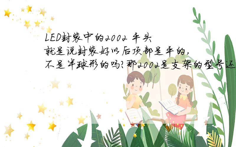 LED封装中的2002 平头就是说封装好以后顶部是平的,不是半球形的吗?那2002是支架的型号还是其它什么意义?能再说下吗?