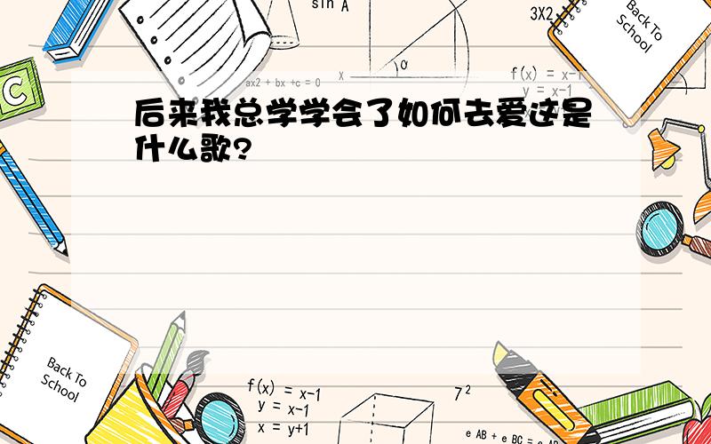 后来我总学学会了如何去爱这是什么歌?