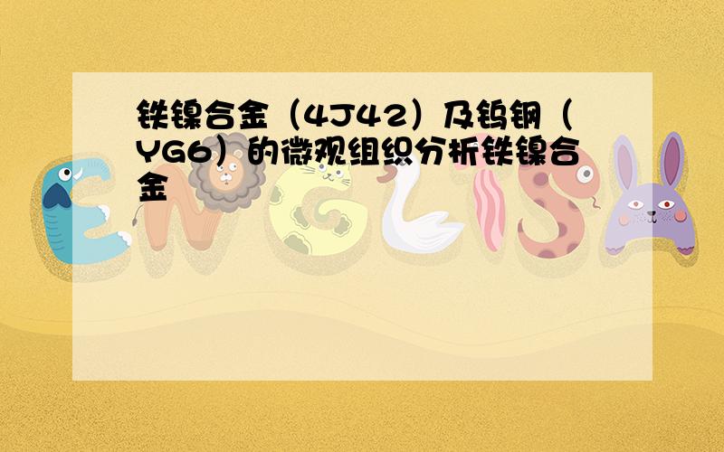 铁镍合金（4J42）及钨钢（YG6）的微观组织分析铁镍合金