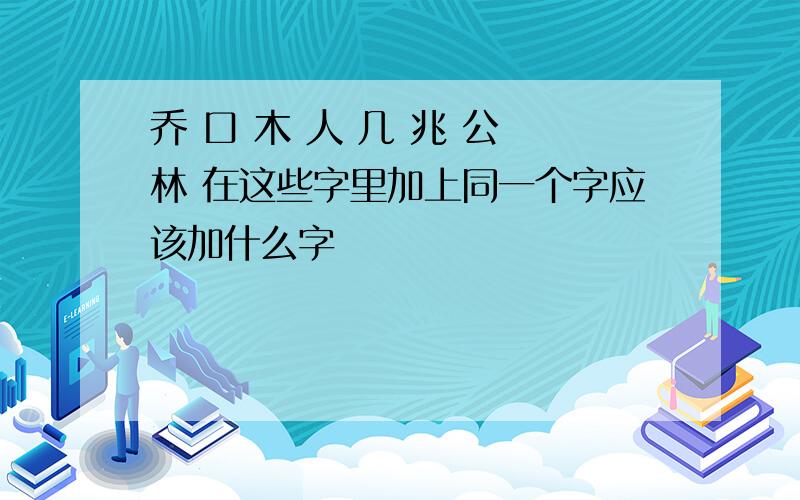 乔 口 木 人 几 兆 公 林 在这些字里加上同一个字应该加什么字