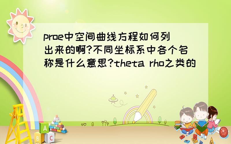 proe中空间曲线方程如何列出来的啊?不同坐标系中各个名称是什么意思?theta rho之类的