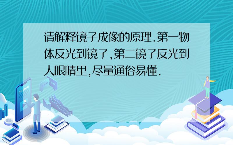 请解释镜子成像的原理.第一物体反光到镜子,第二镜子反光到人眼睛里,尽量通俗易懂.