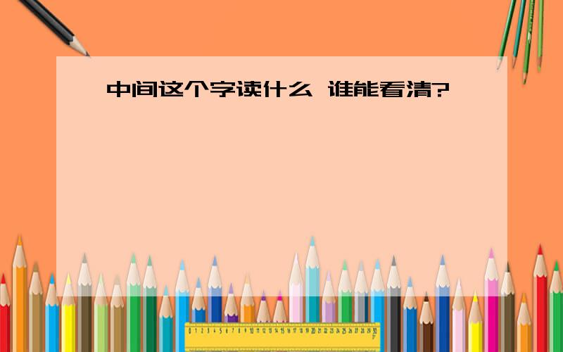 中间这个字读什么 谁能看清?