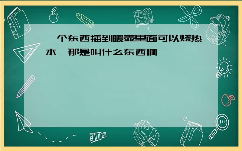 一个东西插到暖壶里面可以烧热水,那是叫什么东西啊