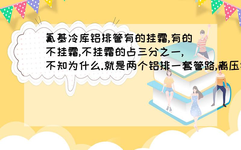 氟基冷库铝排管有的挂霜,有的不挂霜,不挂霜的占三分之一,不知为什么.就是两个铝排一套管路,离压缩机近的挂霜远的几乎不挂