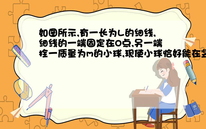 如图所示,有一长为L的细线,细线的一端固定在O点,另一端拴一质量为m的小球,现使小球恰好能在竖直面内做完整的圆周运动.已知水平地面上的C点位于O点正下方,且到O点的距离为1.9L.不计空气