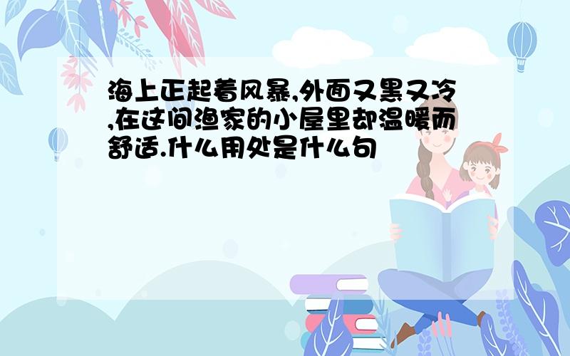 海上正起着风暴,外面又黑又冷,在这间渔家的小屋里却温暖而舒适.什么用处是什么句