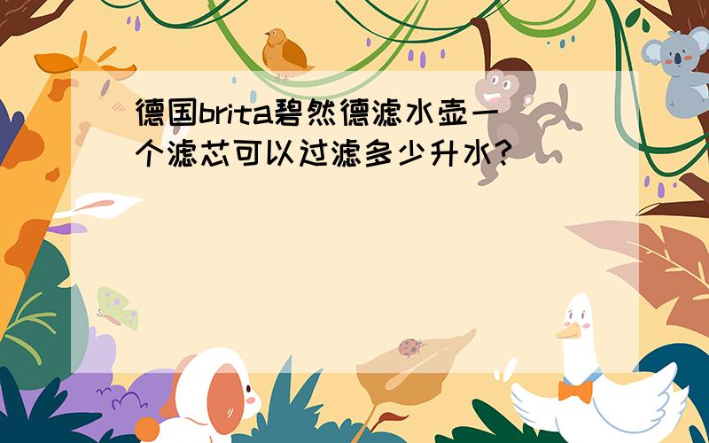 德国brita碧然德滤水壶一个滤芯可以过滤多少升水?