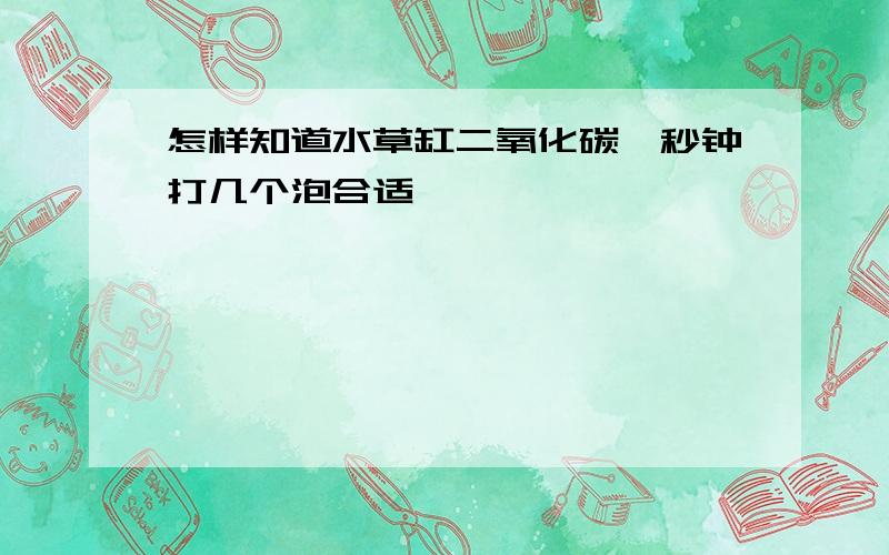 怎样知道水草缸二氧化碳一秒钟打几个泡合适