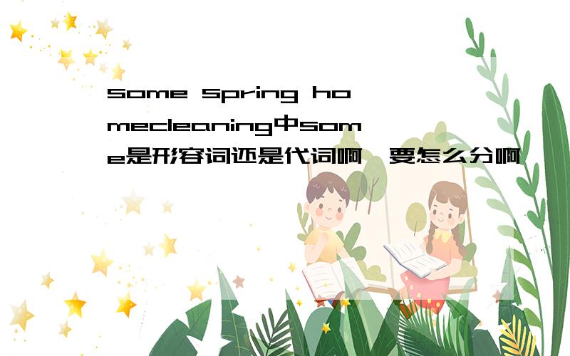 some spring homecleaning中some是形容词还是代词啊,要怎么分啊