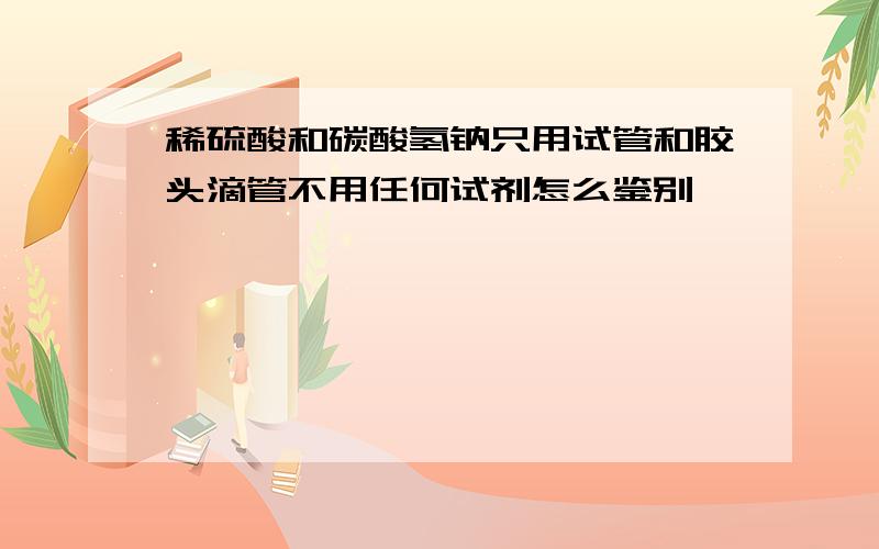 稀硫酸和碳酸氢钠只用试管和胶头滴管不用任何试剂怎么鉴别