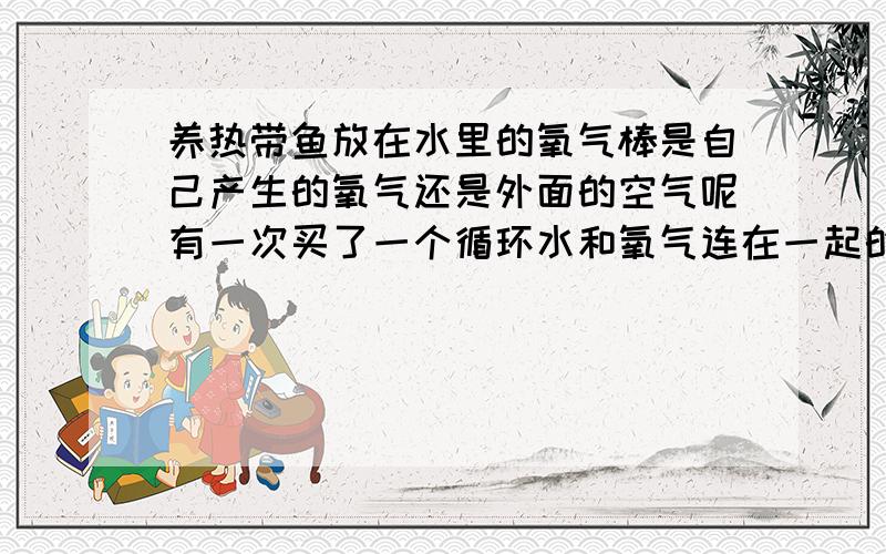 养热带鱼放在水里的氧气棒是自己产生的氧气还是外面的空气呢有一次买了一个循环水和氧气连在一起的一个东西,说是挺好,用时感觉有一个小塑料管放在外面,好像水中的气体是从外面吸进