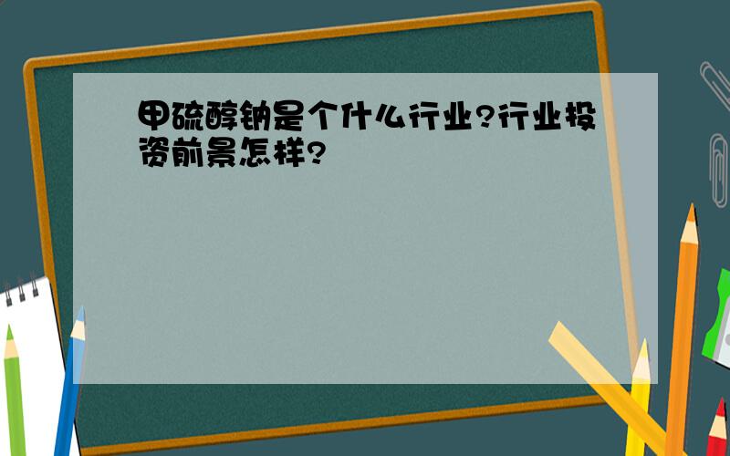 甲硫醇钠是个什么行业?行业投资前景怎样?