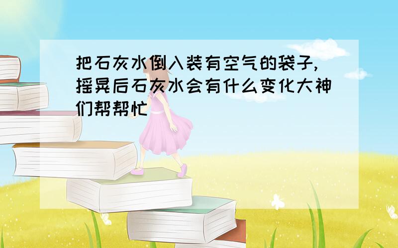 把石灰水倒入装有空气的袋子,摇晃后石灰水会有什么变化大神们帮帮忙