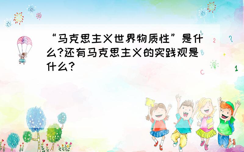 “马克思主义世界物质性”是什么?还有马克思主义的实践观是什么?