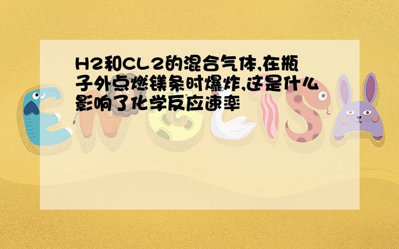 H2和CL2的混合气体,在瓶子外点燃镁条时爆炸,这是什么影响了化学反应速率