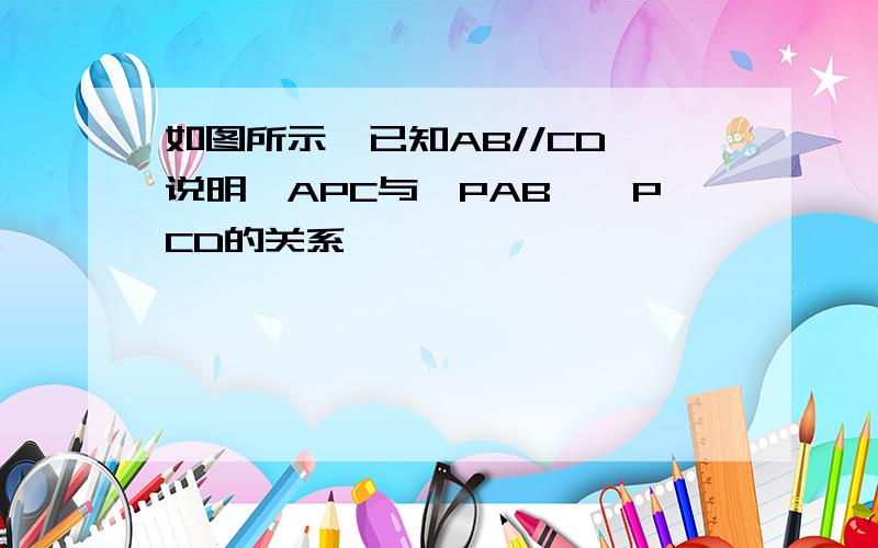 如图所示,已知AB//CD,说明∠APC与∠PAB、∠PCD的关系