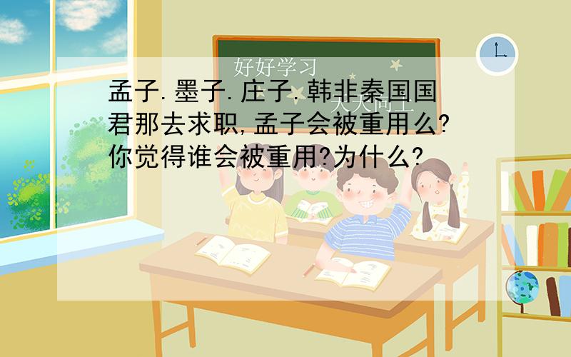 孟子.墨子.庄子.韩非秦国国君那去求职,孟子会被重用么?你觉得谁会被重用?为什么?