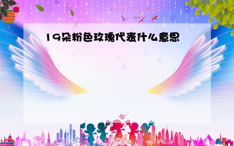 19朵粉色玫瑰代表什么意思