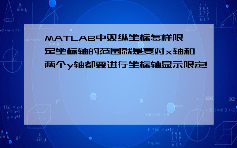 MATLAB中双纵坐标怎样限定坐标轴的范围就是要对x轴和两个y轴都要进行坐标轴显示限定!