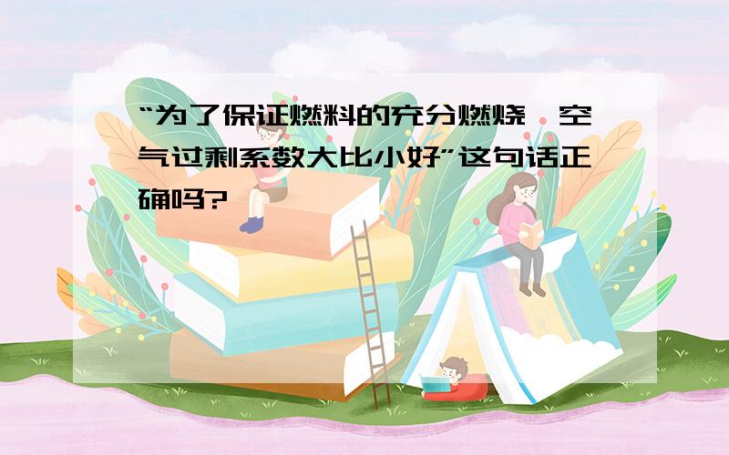 “为了保证燃料的充分燃烧,空气过剩系数大比小好”这句话正确吗?