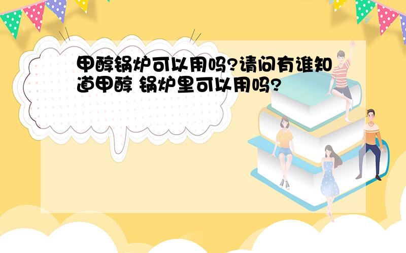 甲醇锅炉可以用吗?请问有谁知道甲醇 锅炉里可以用吗?