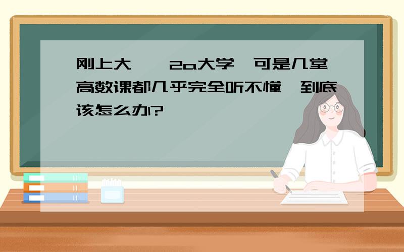 刚上大一,2a大学,可是几堂高数课都几乎完全听不懂,到底该怎么办?