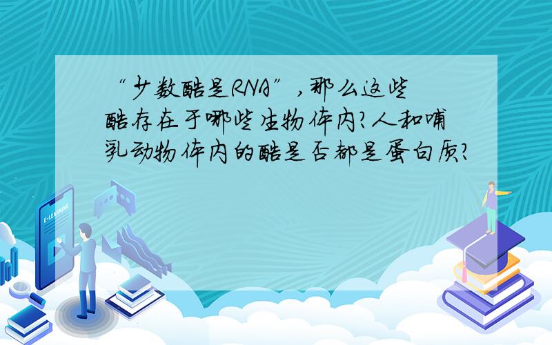 “少数酶是RNA”,那么这些酶存在于哪些生物体内?人和哺乳动物体内的酶是否都是蛋白质?